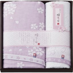 お中元 お返し 内祝い ギフト タオル 今治製タオル 桜おり布 バスタオル＆フェイスタオルIS8640PU 新築 お礼 引越し 志 仏事 送料無料