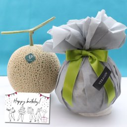 夏ギフト お中元  マスクメロン 1.3kg リボン グリーン ラッピング 最高級「秀」 誕生日 フルーツ ギフト 晴れの国 高知産 アールスメロン 御祝 お祝い 御礼 結婚 メッセージ【5営業日内に発送】