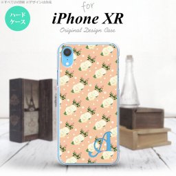 iPhoneXR iPhone XR スマホケース ハードケース 花柄 バラ ドット ライトサーモン +アルファベット メンズ レディース nk-ipxr-245i