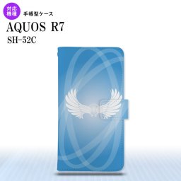 SH-52C AQUOS R7 手帳型スマホケース カバー 翼 光 青  nk-004s-r7-dr463