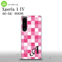 SO-51C SOG06 XPERIA 1 IV Xperia 1 IV スマホケース 背面ケース ハードケース スクエア モザイク ピンク +アルファベット メンズ レディース nk-xp14-1018i