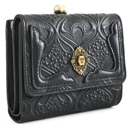 アナスイ ノヴァ 財布 二つ折り財布 がま口財布 黒(ブラック) ANNA SUI 317081-10 k レディース 婦人 ギフト 定番 彼氏 彼女 プレゼント