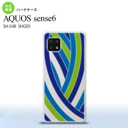 SH-54B SHG05 AQUOS sense6 背面ケース ハードケース カバー ステンドグラス風 帯 ブルー ステンドグラス風 センス6 大人かわいい 大人かっこいい 透けてる nk-sens6-sg16