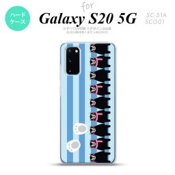 SC-51A SCG01 Galaxy S20 スマホケース ハードケース くまモン ストライプ 青 メンズ レディース nk-s20-km13