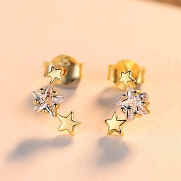 ピアス 両耳用 キュービックジルコニア シルバー925 ホワイト イエローゴールド シルバー 人気 小粒 一粒 可愛い かわいい モチーフ 星 スター ce0261