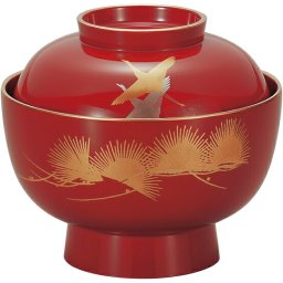 【送料無料】 山中漆器 大名雑煮椀 飛翔 赤渕金（お雑煮 雑煮 ぞうに椀 お祝 正月 おもち お吸い物 お中元 日本製 ギフト 海外発送可 法人 記念品 ノベルティ 日本製）なごみや本舗