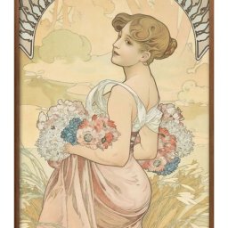 アルフォンス ミュシャ 夏 A3 サイズ ポスター アート おしゃれ 絵画 インテリア 北欧 イラスト マット紙 艶消し アートパネル 額 フレーム デザイン 壁掛け ギフト 新築祝い ディスプレイ 引越し祝い　新生活　空間デザイン 