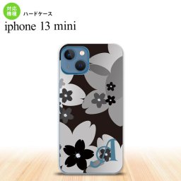 iPhone13mini iPhone13 mini ケース ハードケース 花柄 サクラ C 黒 +アルファベット  nk-i13m-061i