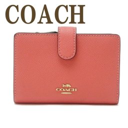 コーチ COACH 財布 レディース 二つ折り財布 ロゴ ピンク レザー 11484IMB3R ブランド 人気