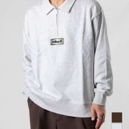 ハフ HUF FL00232 スウェット SLATE QUARTER ZIP FLEECE メンズ トップス スレート クォータージップ フリース 長袖 カジュアル コットン 刺繍アートワーク ストリ