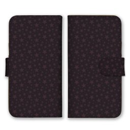 ＼全機種対応／ スマホケース 手帳型 スマホカバー 手帳タイプ スマートフォン ケース カバー 柄物 パターン 星柄 スター ブラウン かわいい おしゃれ カードホルダー付き カード収納 合皮 合成レザー