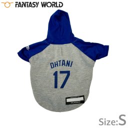 MLB公認 ロサンゼルス ドジャース 大谷翔平選手モデル パーカー S 犬服 洋服 ドッグウェア ユニフォーム 野球