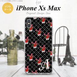 iPhoneXsMax iPhone XS Max スマホケース ソフトケース 花柄 バラ 編み 黒 +アルファベット メンズ レディース nk-ixm-tp267i