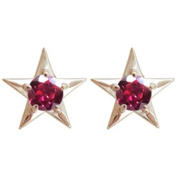 スターピアス ルビー 星ピアス K10 スタッドピアス