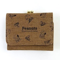 スヌーピー PEANUTS 3つ折り財布 読書 ブラウン  マリモクラフト