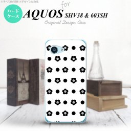 【SHV38】【スマホケース/スマホカバー】【アクオス セリエ ミニ】SHV38 スマホケース AQUOS SERIE mini SHV38 カバー アクオス セリエ ミニ ドット・花柄 白 nk-shv38-342【メール便送料無料】