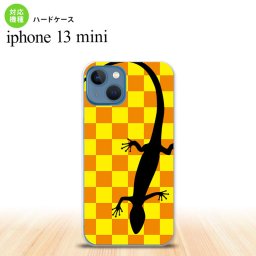 iPhone13mini iPhone13 mini ケース ハードケース トカゲ 市松 黄  nk-i13m-861