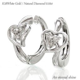 18金 ダイヤモンド イヤリング 0.1ct k18ホワイトゴールド 中折れ式イヤリング レディース ジュエリー アクセサリー  プレゼント ギフト 人気 おすすめ 送料無料