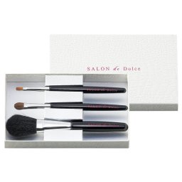 実りの秋の贈り物 熊野 侑昂堂の化粧筆セット SALON de Dolce 0.1kg フェイスブラシ:毛（山羊）・アルミ・AS樹脂、シャドウブラシ:毛（馬）・アルミ・AS樹脂、リップブラシ:毛（PBT）・アルミ・AS樹脂 フェイスブラシ（16cm）・シャドウブラシ（15