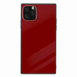 スクエア型 四角 耐衝撃 背面ガラス 強化ガラス iPhone11対応ケース TPU ハードケース iPhone11ProMax iPhoneX/XS iPhoneXR iPhone8plus iPhone7 Galaxy S9 ケースカラーバリエーション シンプル レッド 大人可愛い お洒落