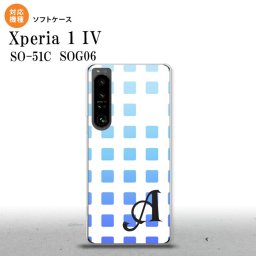 SO-51C SOG06 XPERIA 1 IV Xperia 1 IV スマホケース 背面ケースソフトケース スクエア ドット 青 +アルファベット メンズ レディース nk-xp14-tp1366i