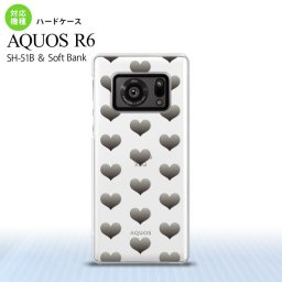 SH-51B AQUOS R6 AQUOS R6 スマホケース ハードケース ハート A グレー メンズ レディース nk-r6-016