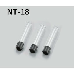 「ねじ口試験管　NT-18　1箱」　容量　9mL　材質　硼珪酸ガラス、キャップ　メラミン　オートクレーブ可　パッキン　シリコン　PTFE　四フッ化工チレンコート　胴径×全長×口内径　φ18×75×φ10.0　形状　平底