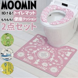 トイレマット セット 北欧 通販 便座カバー 便座シート MOOMIN ムーミン グッズ キャラクター 拭ける 選択不要 抗菌 防臭 防カビ 消臭 おしゃれ クッション 水拭き 水に強い ピンク 柄 かわいい  o型 u型 厚い 厚手 ふかふか 弾力感 トイレタリーセット 滑りにくい