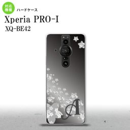 XperiaPRO-I Xperia PRO-I スマホケース 背面ケース ハードケース 花柄 サクラ D 黒 +アルファベット 背面カバー android nk-xproi-185i