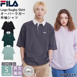 FILA フィラ Tシャツ ラガーシャツ メンズ レディース 半袖 ブランド 綿100% ロゴ 刺繍 ブランド 韓国 ゆったり おしゃれ シンプル カジュアル 男女兼用 ユニセックス トップス 春 夏  黒 ブラック ライム チャコール パープル グリーン outfit ギフト 敬老の日 プレゼント ギフト