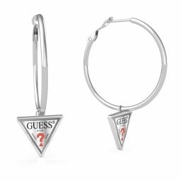 新品 Guess ゲス ピアス フープ HULA HOOPS UBE79054  2個 セット 両耳用 ブランド ロゴ トライアングル レディース ステンレス ナノコーティング シルバー