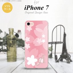 【iPhone7】【スマホケース/スマホカバー】【アイフォン７】iPhone7 スマホケース ケース アイフォン７ ソフトケース イニシャル 花柄・サクラ ライトピンク nk-iphone7-tp063ini【メール便送料無料】