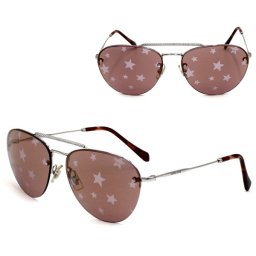ミュウミュウ サングラス MIU MIU 0MU 54US 1BC195 59 サングラス ノーズパッド UVカット シルバー ピンク