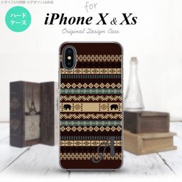 【iPhoneX】【スマホケース/スマホカバー】【アイフォンX】iPhoneX スマホケース ケース アイフォンX イニシャル エスニックゾウ 茶 nk-ipx-1574ini【メール便送料無料】