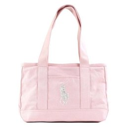 ラルフローレン Ralph Lauren ポロラルフローレン Polo Ralph Lauren バッグ RA100102 MEDIUM TOTE ミディアム ポニー ロゴ刺繍 キャンバス トートバッグ ショルダーバッグ LT. PINK CANVAS W/WHITE PP & LT PINK LINING ライトピンク＋ホワイト
