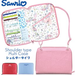 マルチケース ショルダータイプ Kooza クーザ 通販 母子手帳ケース ショルダーマルチケース ショルダーストラップ付き 見開きタイプ サンリオ Sanrio ハローキティ リトルツインスターズ キキララ タキシードサム