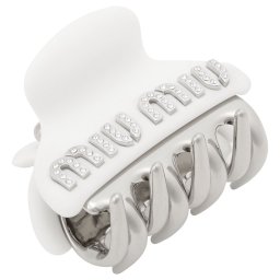 ミュウミュウ MIUMIU ヘアクリップ ヘアアクセサリー 5IF068 2F4N F0W5V レディース ロゴ クリスタル プレックス PLEX MIU CRYSTAL