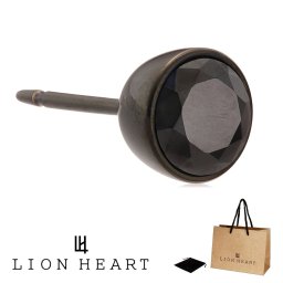 正規品 送料無料 ライオンハート LION HEART シングル 片耳 スタッズ ピアス LHMP002 LHMP002N ステンレス 316L サージカルステンレス キュービックジルコニア メンズ仕様 レディース ユニセックス ブラック 男性 女性 ギフト プレゼント おすすめ 誕生日 クリスマス バレンタイン お祝い