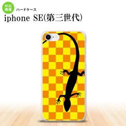 iPhoneSE 3 iPhoneSE 3 スマホケース ハードケース トカゲ 市松 黄 メンズ レディース nk-ise3-861