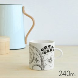 アラビア パラティッシ ブラック マグカップ 240ml ARABIA Paratiisi ブラックパラティッシ ブラパラ 耐熱 電子レンジ対応 マグ ギフト 結婚祝い プレゼント 贈り物 ブラパラ ブラックパラティッシ 食器
