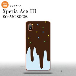 SO-53C SOG08 ワイモバイル Xperia Ace III スマホケース 背面ケースソフトケース アイス 青 2022年 6月発売 nk-so53c-tp348