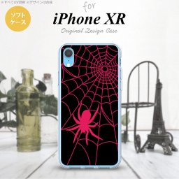 iPhoneXR iPhone XR スマホケース ソフトケース 蜘蛛 巣 B ピンク メンズ レディース nk-ipxr-tp941