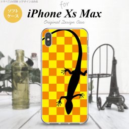 iPhoneXsMax iPhone XS Max スマホケース ソフトケース トカゲ 市松 黄 メンズ レディース nk-ixm-tp861