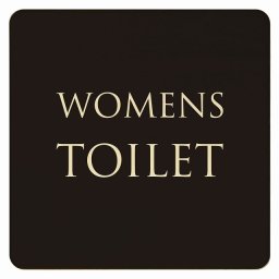 9x9cm トイレ 御手洗 TOILET トイレマーク ブラック ナチュラル WOMENS 文字タイプ ピクトサイン 木製ドアサイン ドアプレート インテリア 施設 案内