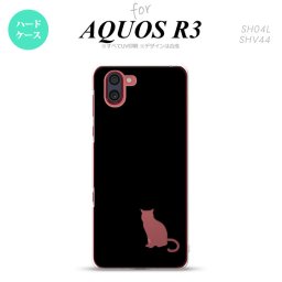 SH-04L SHV44 R3 AQUOS R3 スマホケース カバー 猫 影 黒 クリア nk-r3-430