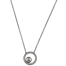 トミーヒルフィガー Tommy Hilfiger ネックレス 2780521 anth00024l VINE CIRCLE FAMILY ロゴ サークル クリスタル シルバー ペンダント レディース アクセサリー ブラック+クリア
