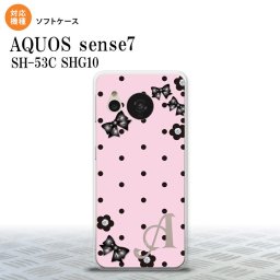 sense7 sense7 スマホケース 背面ケースソフトケース 花柄 ドット リボン ピンク +アルファベット 2022年 11月発売 nk-sens7-tp351i