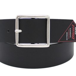 ディーゼル　DIESEL　ベルト　X08495-PR250　ブラック　レザー　B-LOGO BELT　80cm　サイズ調整不可タイプ