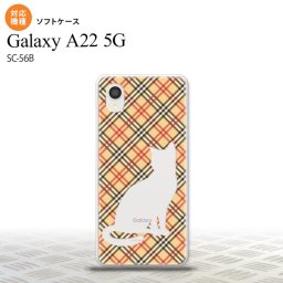 SC-56B Galaxy A22 スマホケース ソフトケース 猫 チェック A 赤 茶 メンズ レディース nk-a22-tp953