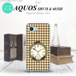 【SHV38】【スマホケース/スマホカバー】【アクオス セリエ ミニ】SHV38 スマホケース AQUOS SERIE mini SHV38 カバー アクオス セリエ ミニ チェック時計 ベージュ nk-shv38-1222【メール便送料無料】